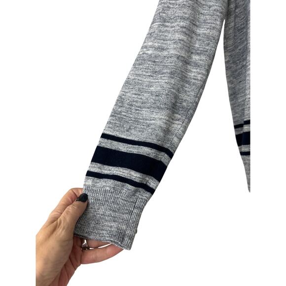 Express Shawl Collar Cardigan Sweater Gray Blue Stripe Men’s Medium - Picture 5 of 9